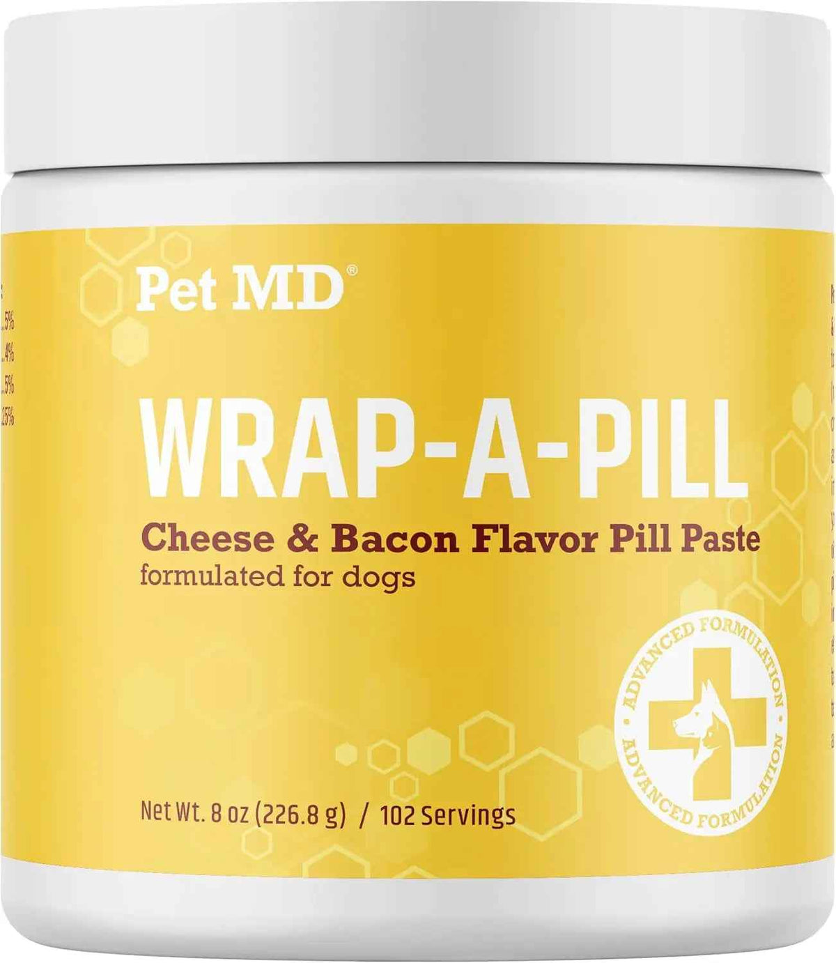 Pet MD Wrap-A-Pill Dog Pill Paste, Cheese & Bacon Flavor, Low Calorie