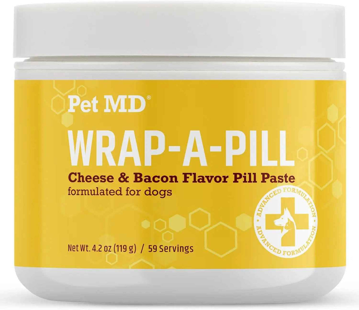 Pet MD Wrap-A-Pill Dog Pill Paste, Cheese & Bacon Flavor, Low Calorie
