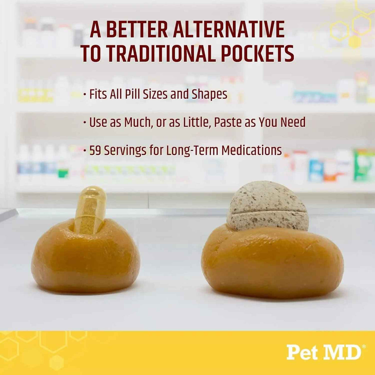 Pet MD Wrap-A-Pill Dog Pill Paste, Cheese & Bacon Flavor, Low Calorie