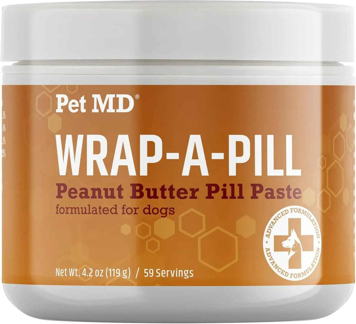 Pet MD Wrap-A-Pill Dog Pill Paste, Cheese & Bacon Flavor, Low Calorie