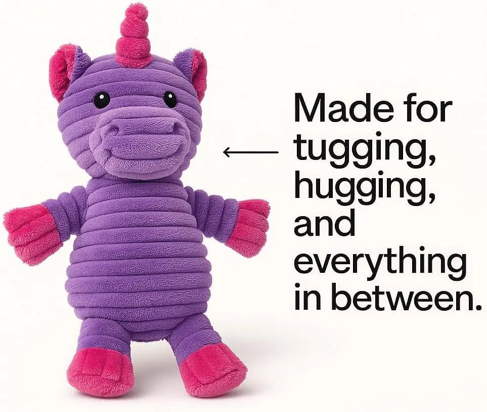 Plush Squeaky Dog Toys 5-Pack Corduroy Set for Medium & Large Dogs