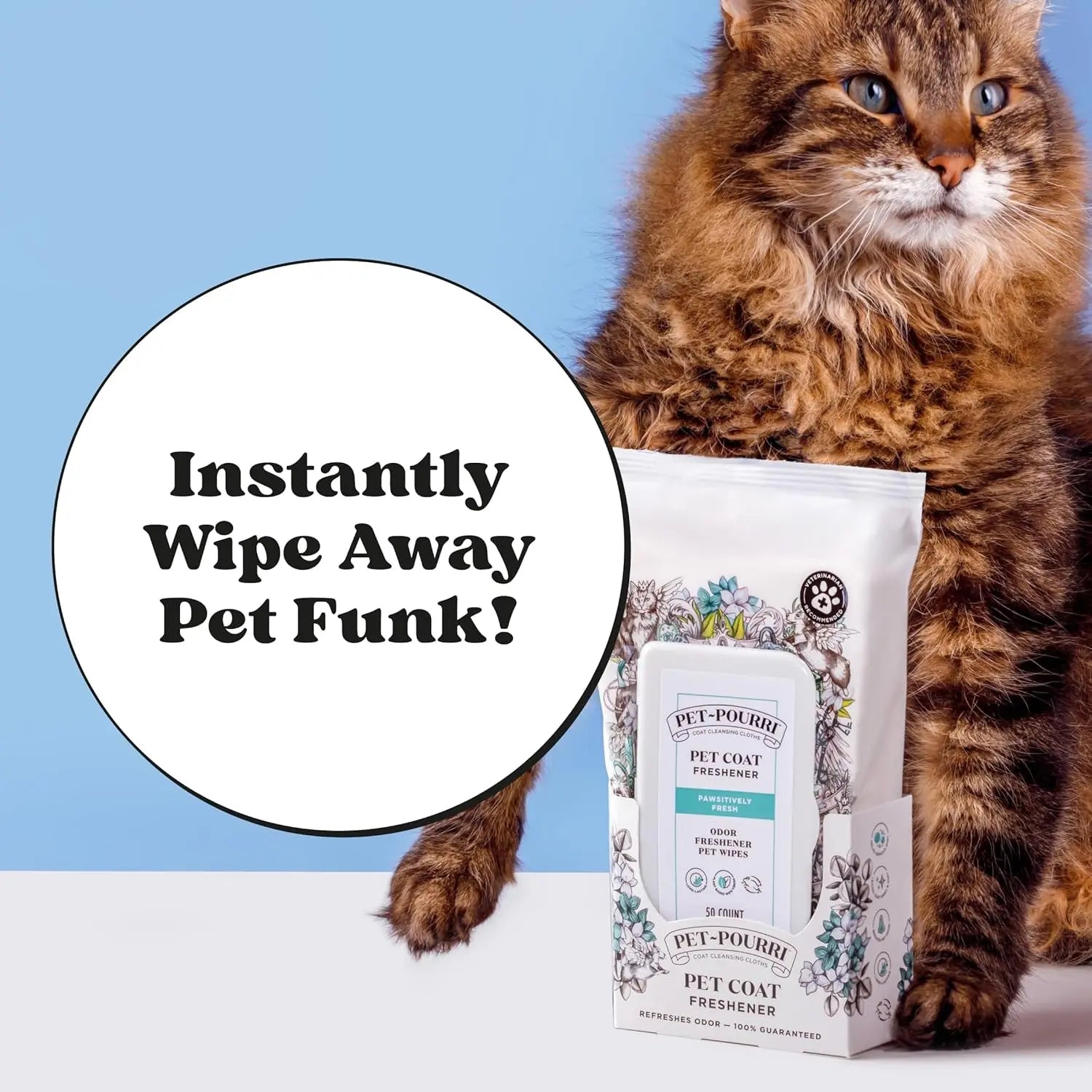 Pawsitively Fresh Pet Wipes Plant Based Deodorizing 50ct