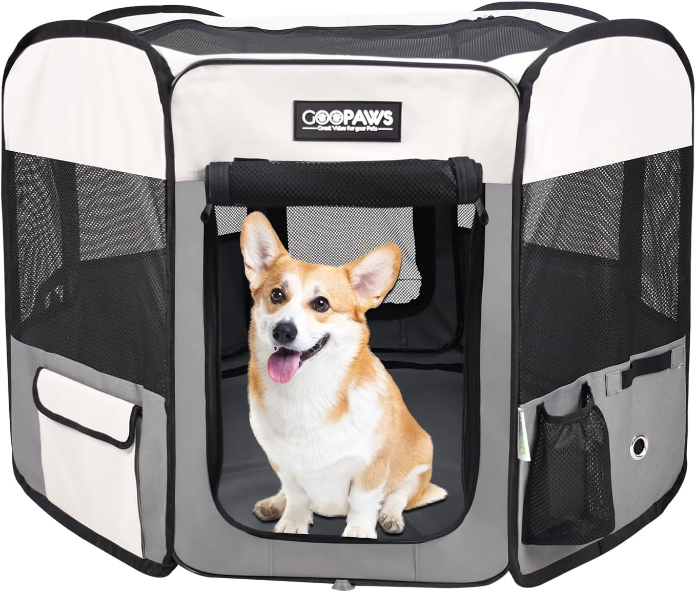 Pop Up Dog Playpen Portable Foldable Pet Exercise Pen Indoor Outdoor Puppy Travel Light Grey 45X45X24 Inch (Pack Of 1)