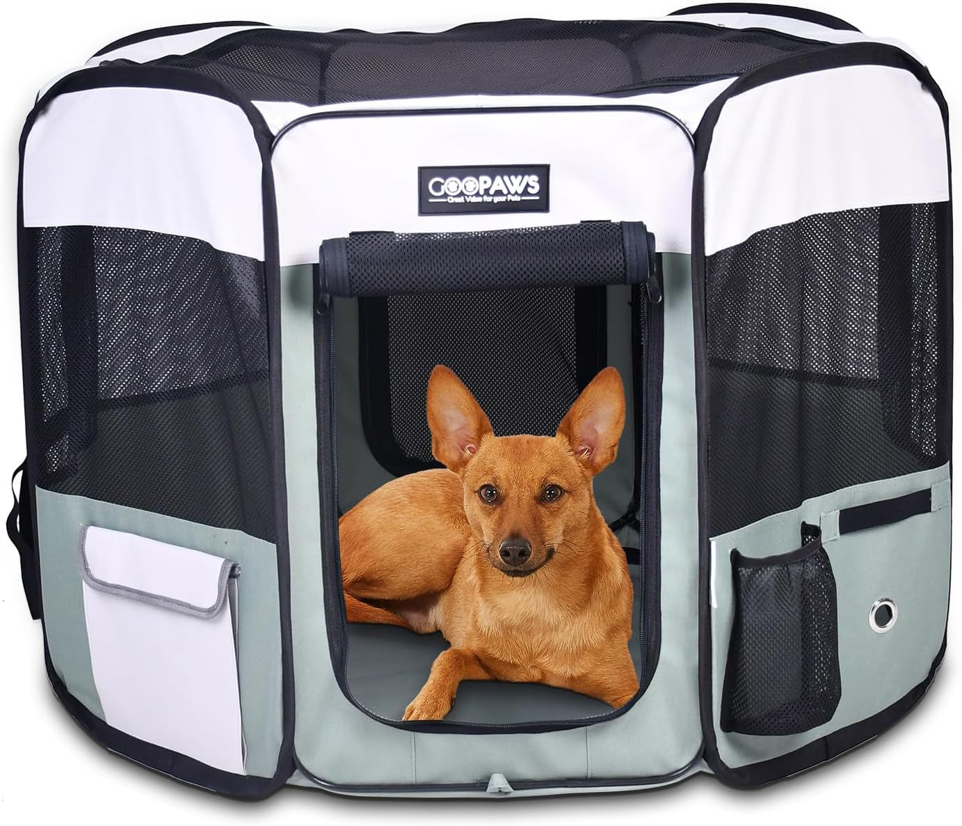 Pop Up Dog Playpen Portable Foldable Pet Exercise Pen Indoor Outdoor Puppy Travel Shale Green 36X36X24 Inch (Pack Of 1)