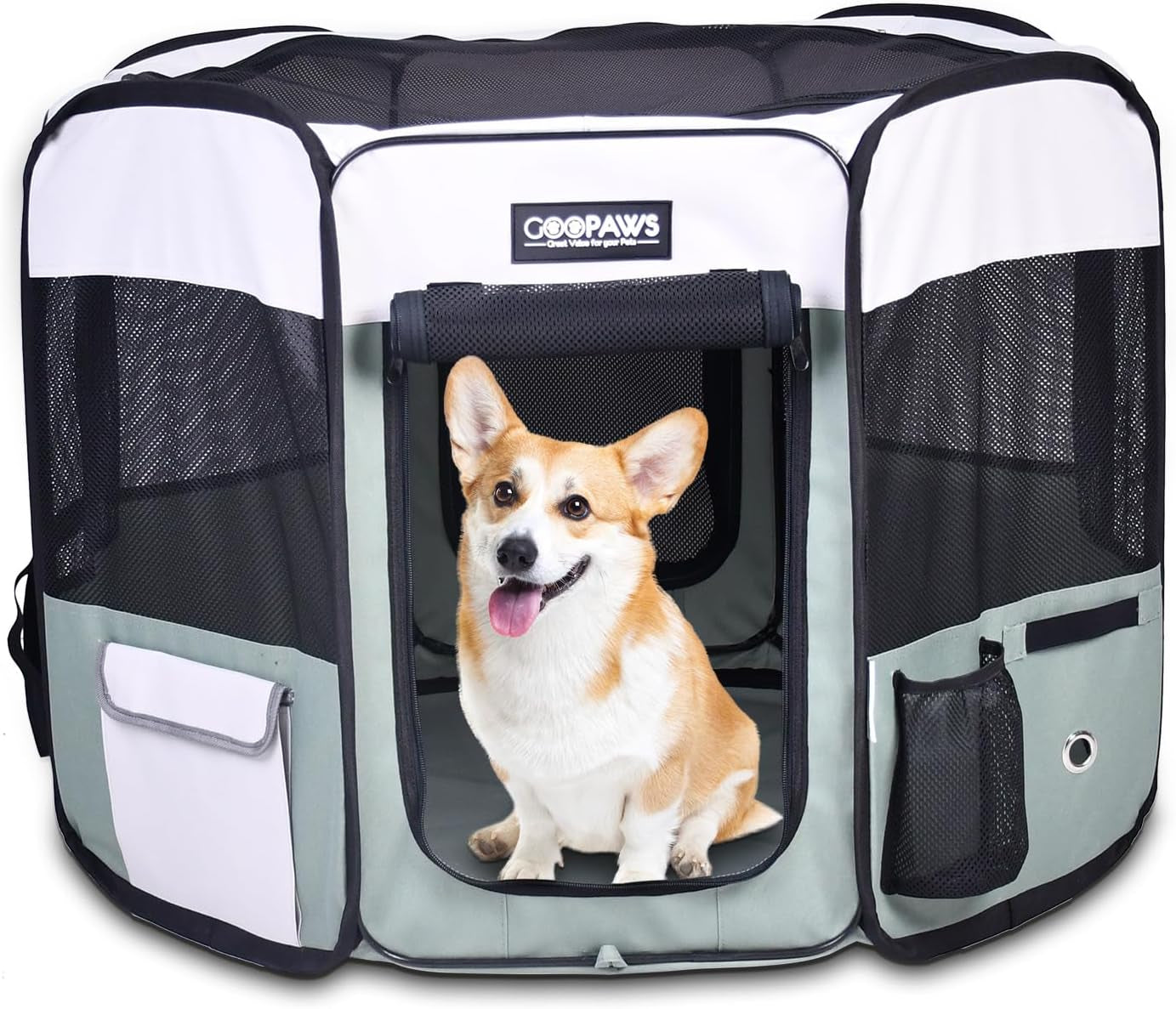 Pop Up Dog Playpen Portable Foldable Pet Exercise Pen Indoor Outdoor Puppy Travel Shale Green 45X45X24 Inch (Pack Of 1)