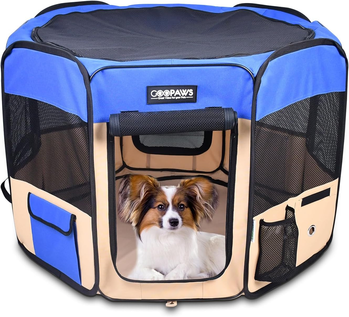 Pop Up Dog Playpen Portable Foldable Pet Exercise Pen Indoor Outdoor Puppy Travel Blue 36X36X24 Inch (Pack Of 1)