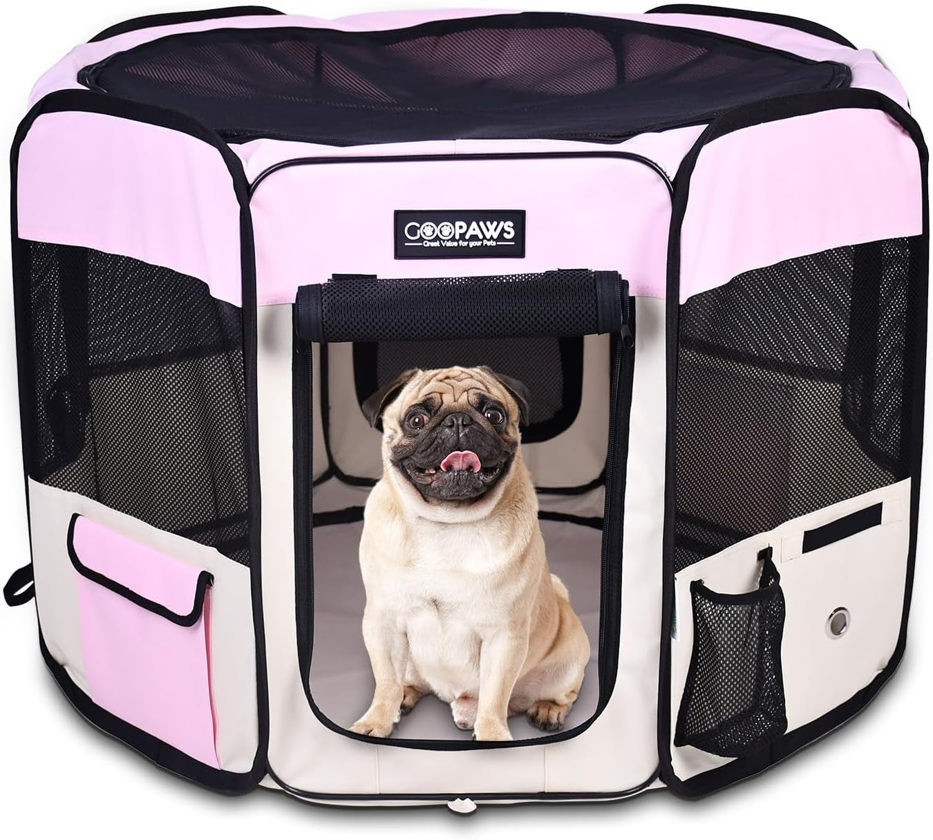 Pop Up Dog Playpen Portable Foldable Pet Exercise Pen Indoor Outdoor Puppy Travel Pink 36X36X24 Inch (Pack Of 1)