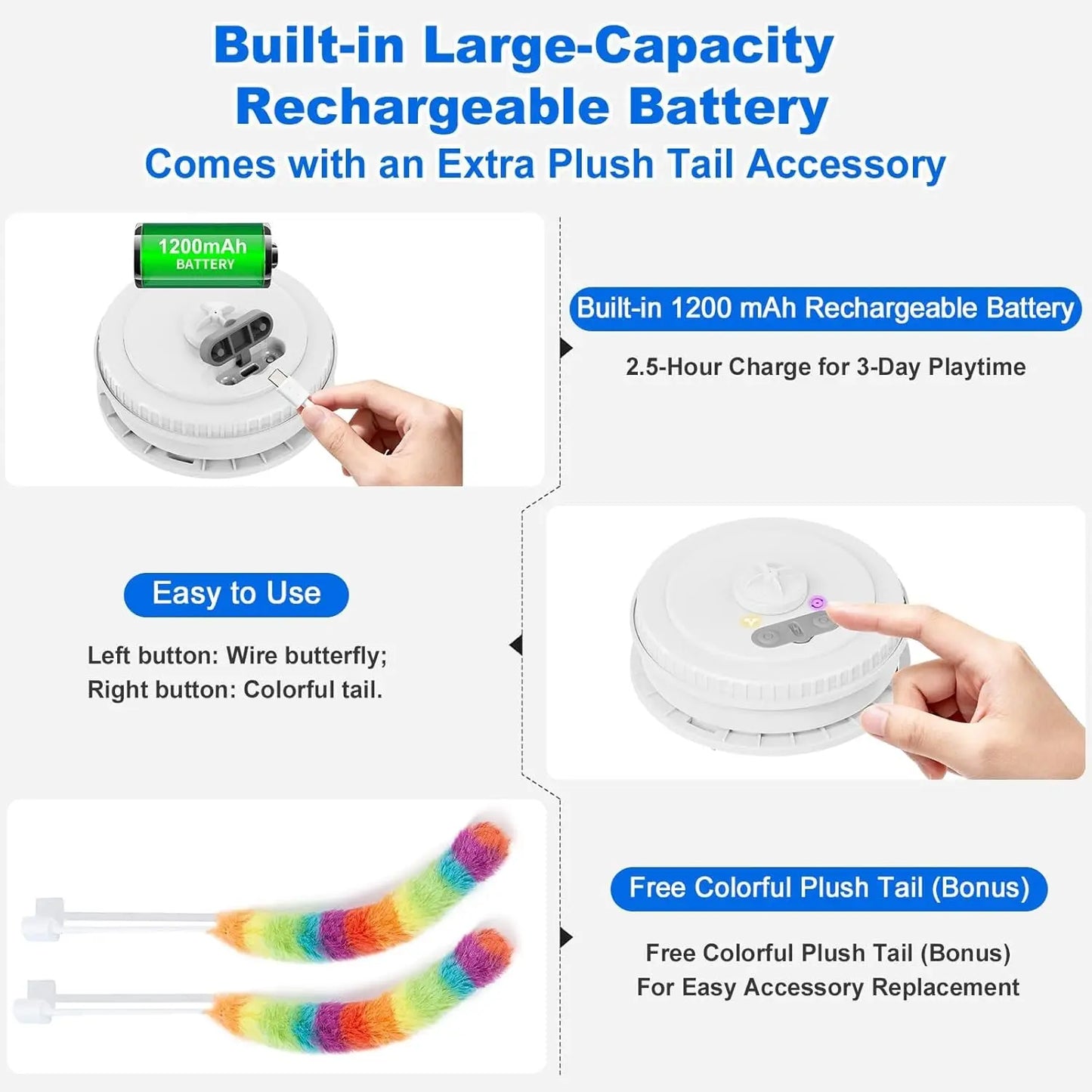Rechargeable Interactive Cat Toy – Touch-Activated Hide & Seek Play
