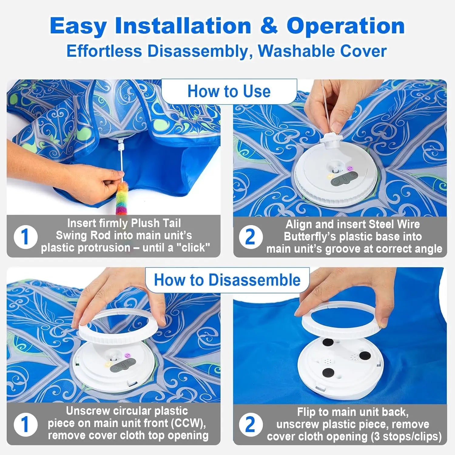 Rechargeable Interactive Cat Toy – Touch-Activated Hide & Seek Play