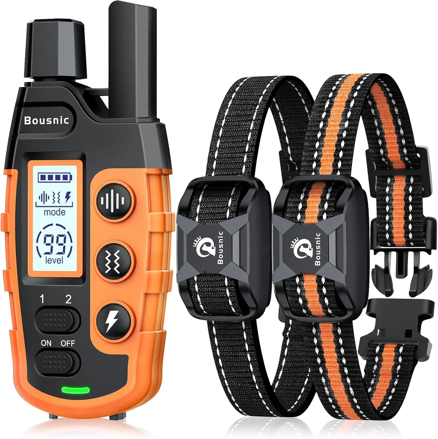 Remote Dog Training Collar for 2 Dogs, 3300ft Waterproof Rechargeable Orange