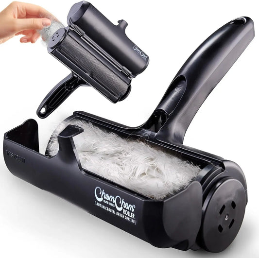 Reusable Pet Hair Remover Roller for Furniture, Carpet & Clothing Black