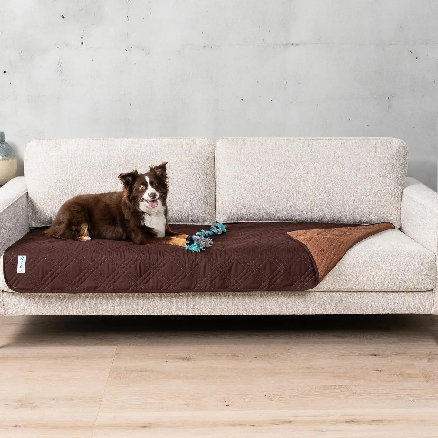 Waterproof Pet Couch Cover Reversible Furniture Protector for Dogs & Cats Brown 30 X 70 Inches