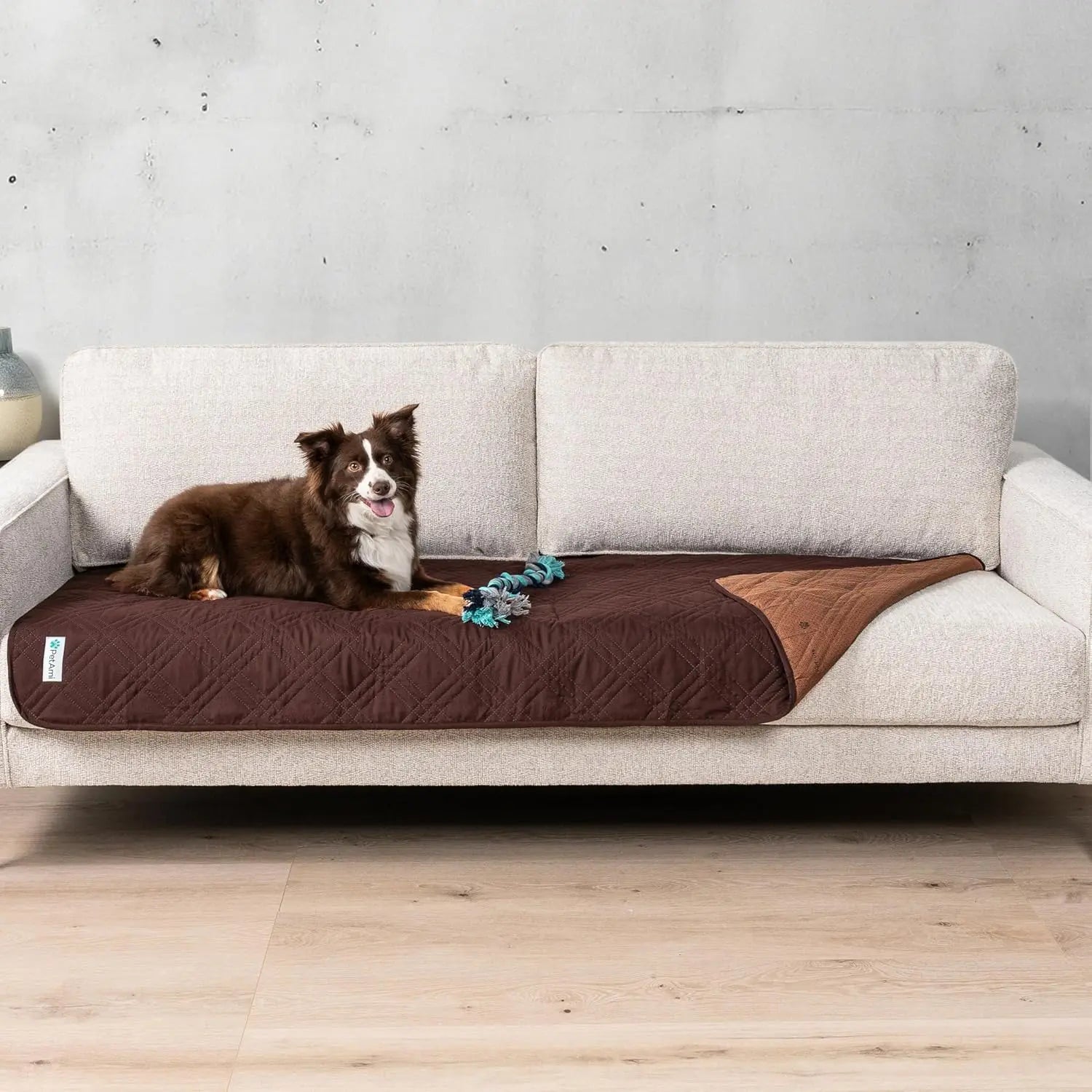 Waterproof Pet Couch Cover Reversible Furniture Protector for Dogs & Cats Brown 30 X 70 Inches
