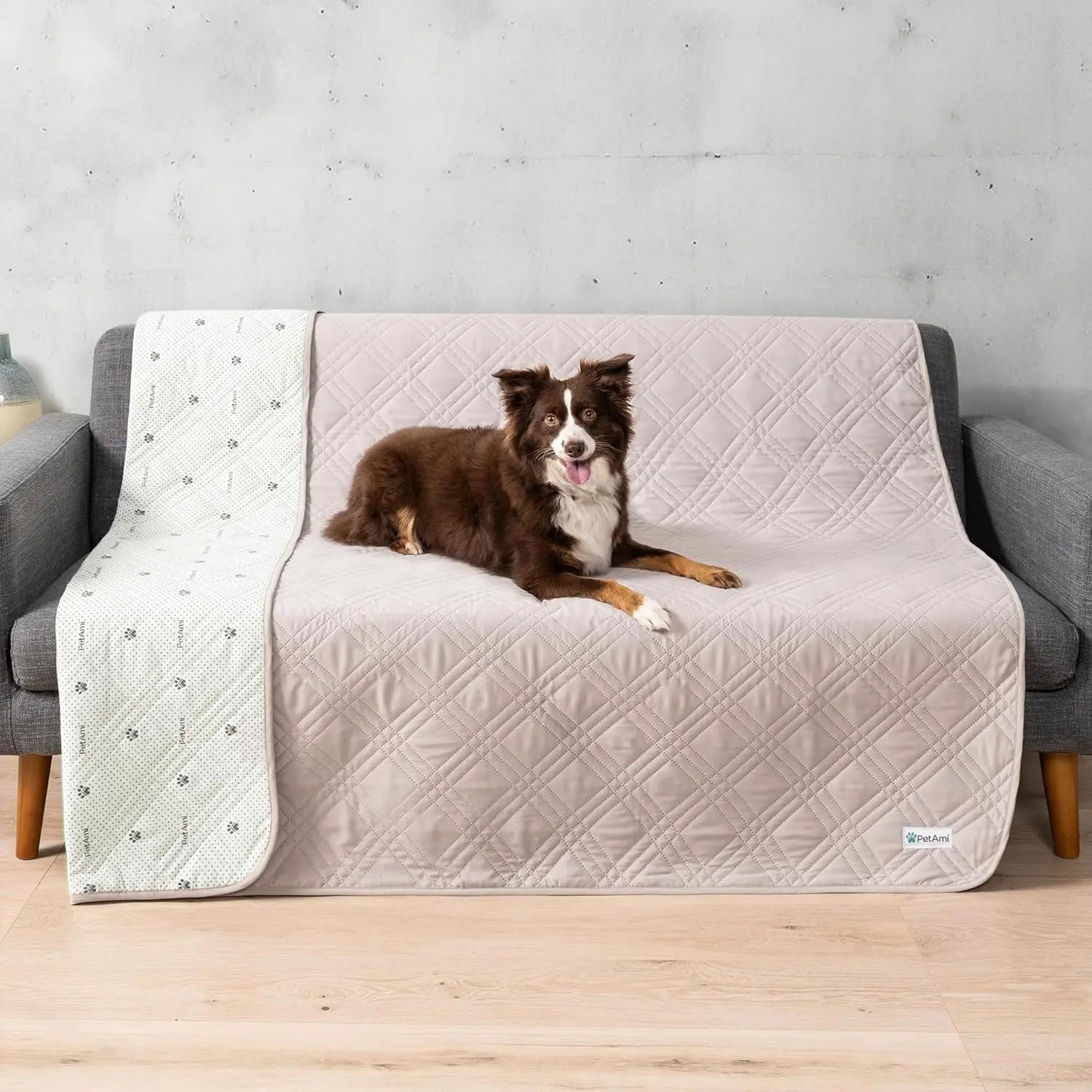 Waterproof Pet Couch Cover Reversible Furniture Protector for Dogs & Cats Beige