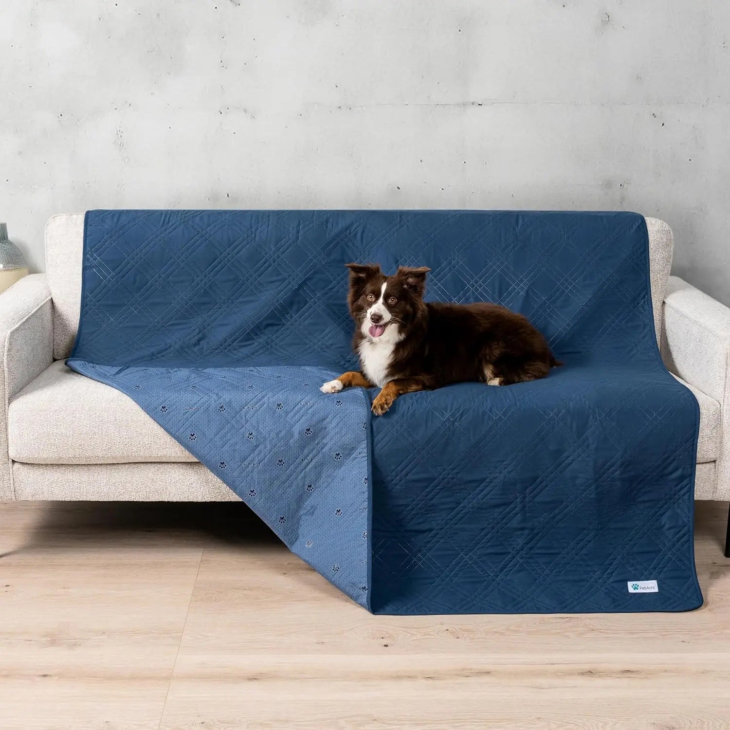 Waterproof Pet Couch Cover Reversible Furniture Protector for Dogs & Cats Blue