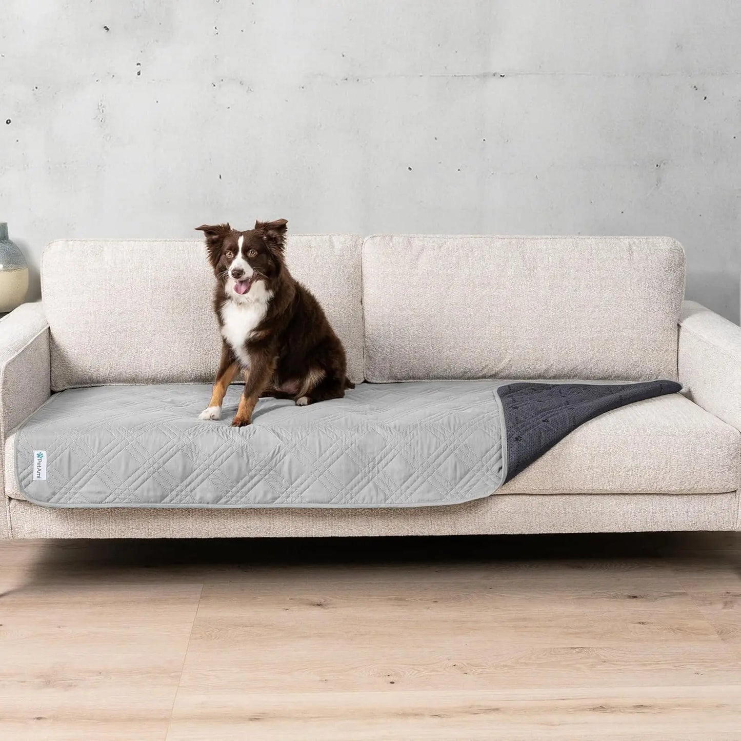 Waterproof Pet Couch Cover Reversible Furniture Protector for Dogs & Cats Light Grey 30 X 70 Inches