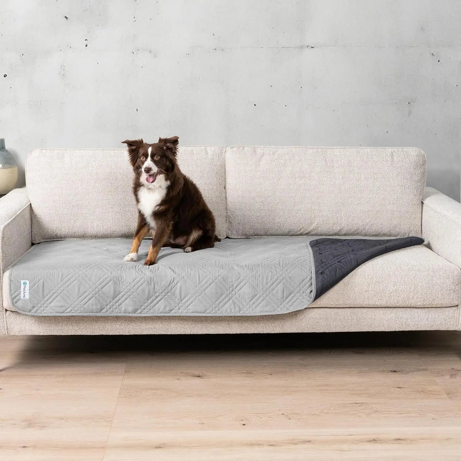 Waterproof Pet Couch Cover Reversible Furniture Protector for Dogs & Cats Light Grey 30 X 70 Inches