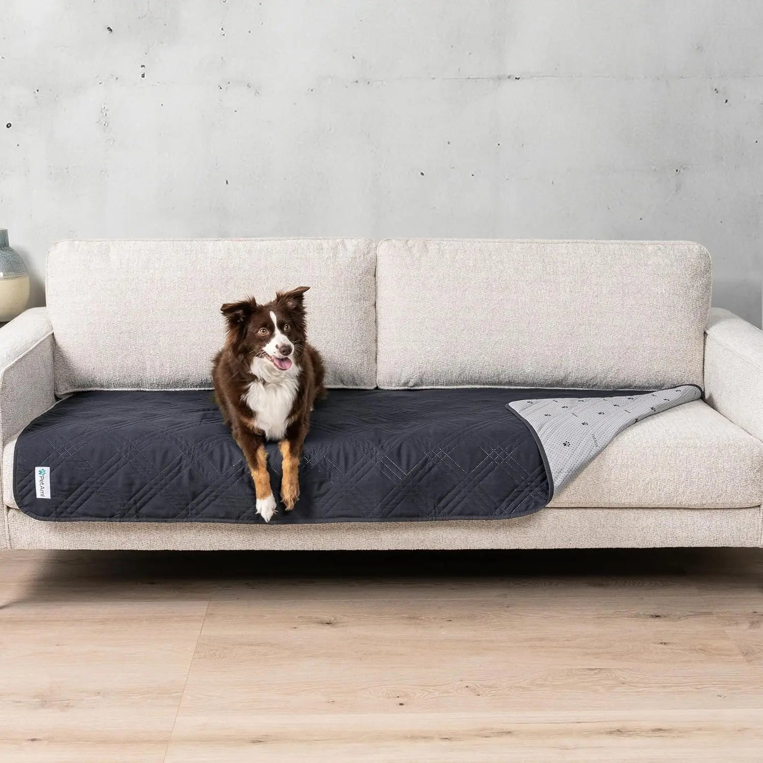 Waterproof Pet Couch Cover Reversible Furniture Protector for Dogs & Cats Grey 30 X 70 Inches