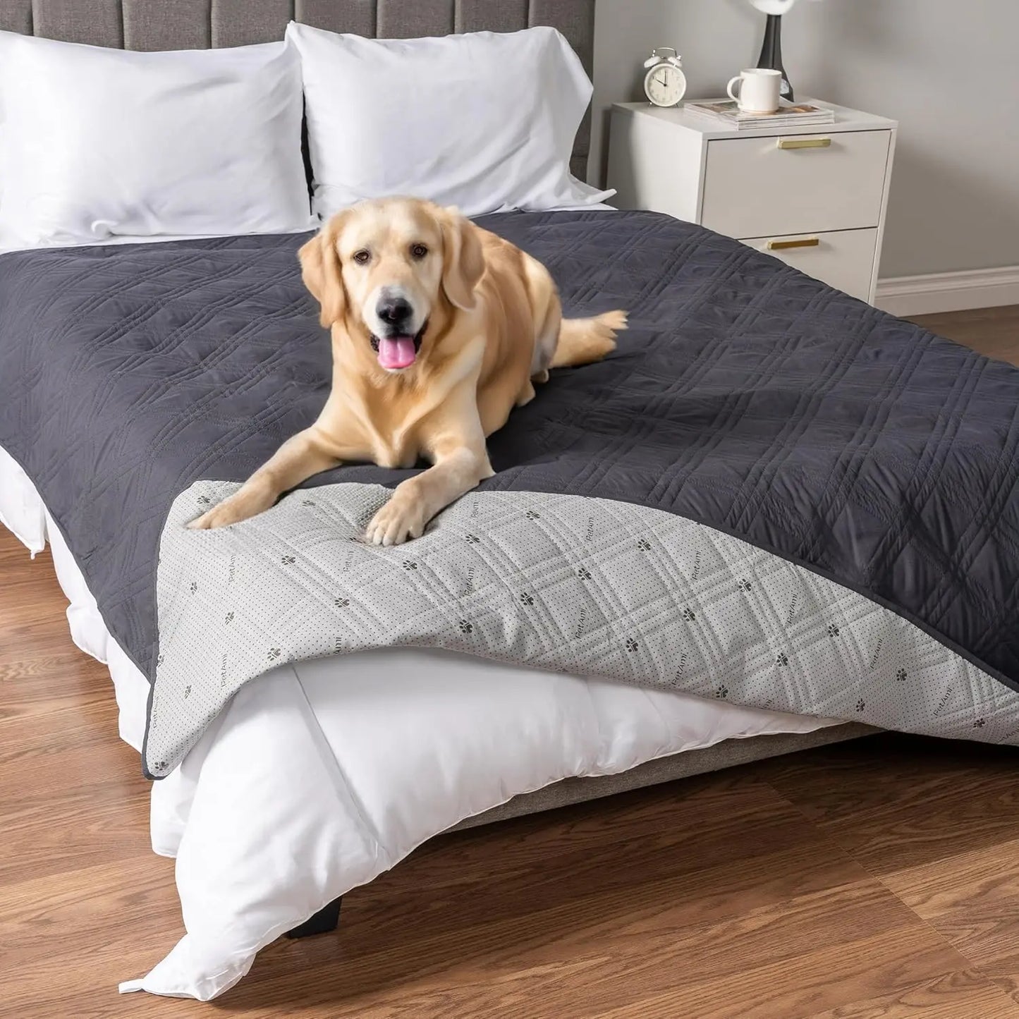 Waterproof Pet Couch Cover Reversible Furniture Protector for Dogs & Cats Grey 102 X 82 Inches