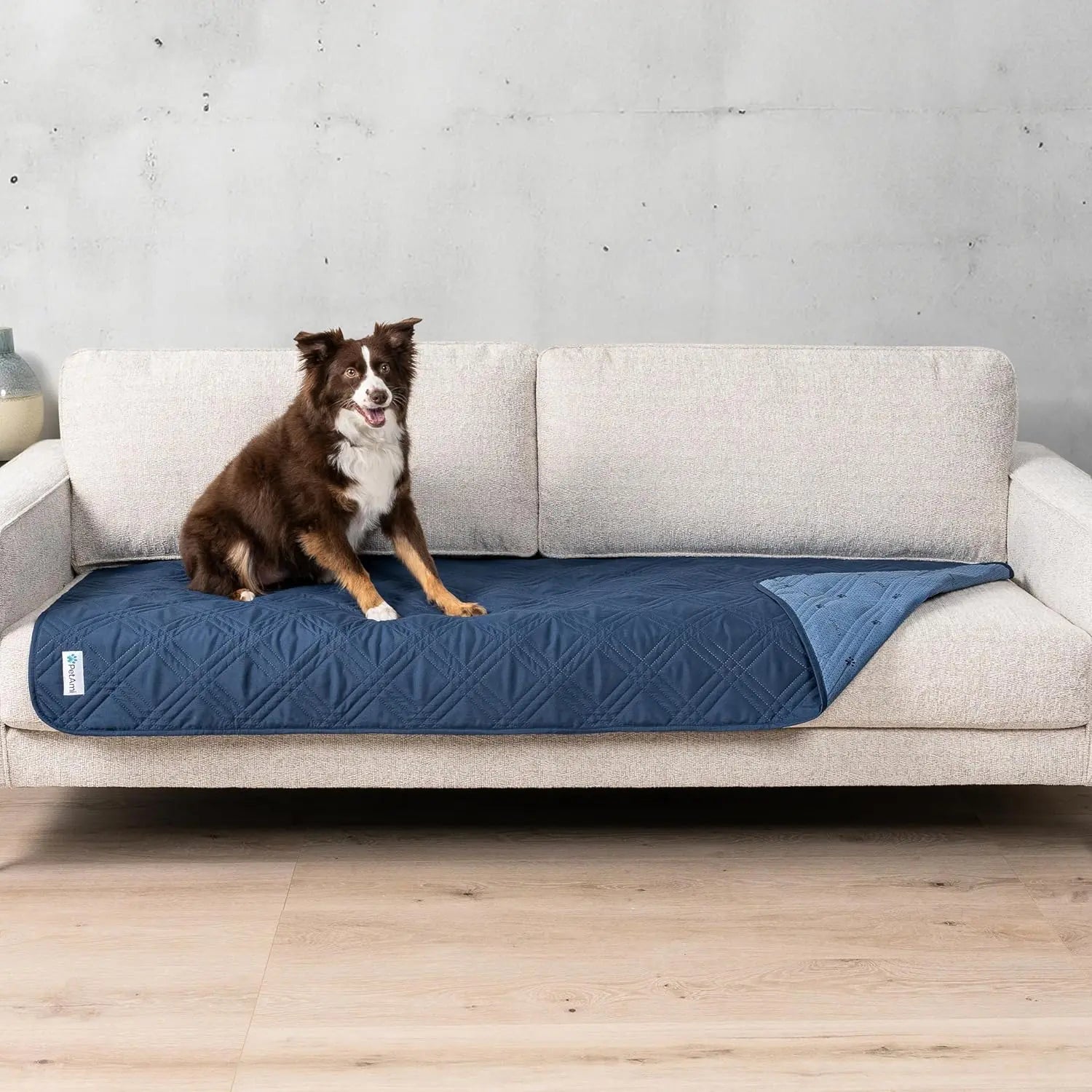 Waterproof Pet Couch Cover Reversible Furniture Protector for Dogs & Cats Blue 30 X 70 Inches