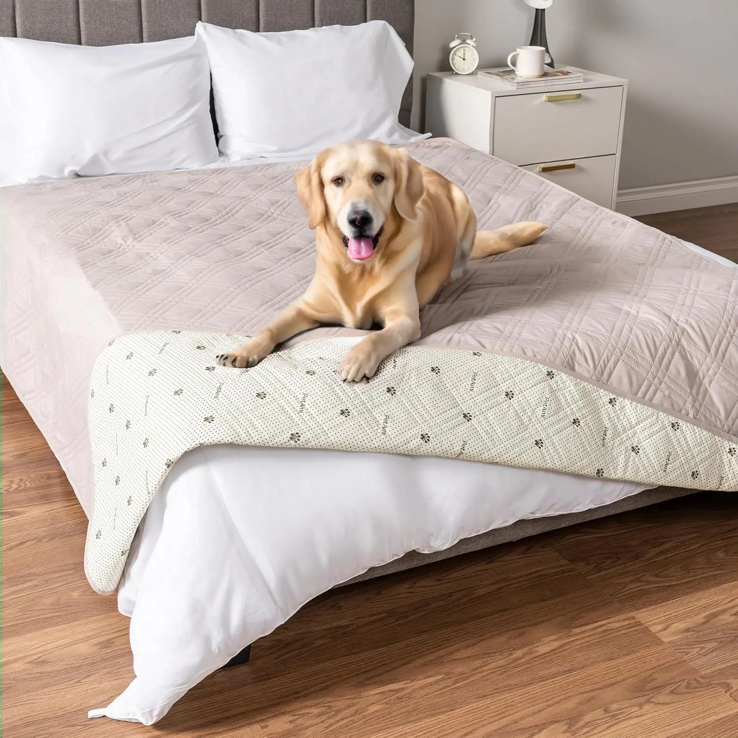 Waterproof Pet Couch Cover Reversible Furniture Protector for Dogs & Cats Beige 102 X 82 Inches