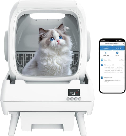 Self Cleaning Cat Litter Box Automatic App Control Quiet Multi Cat Smart Default Title