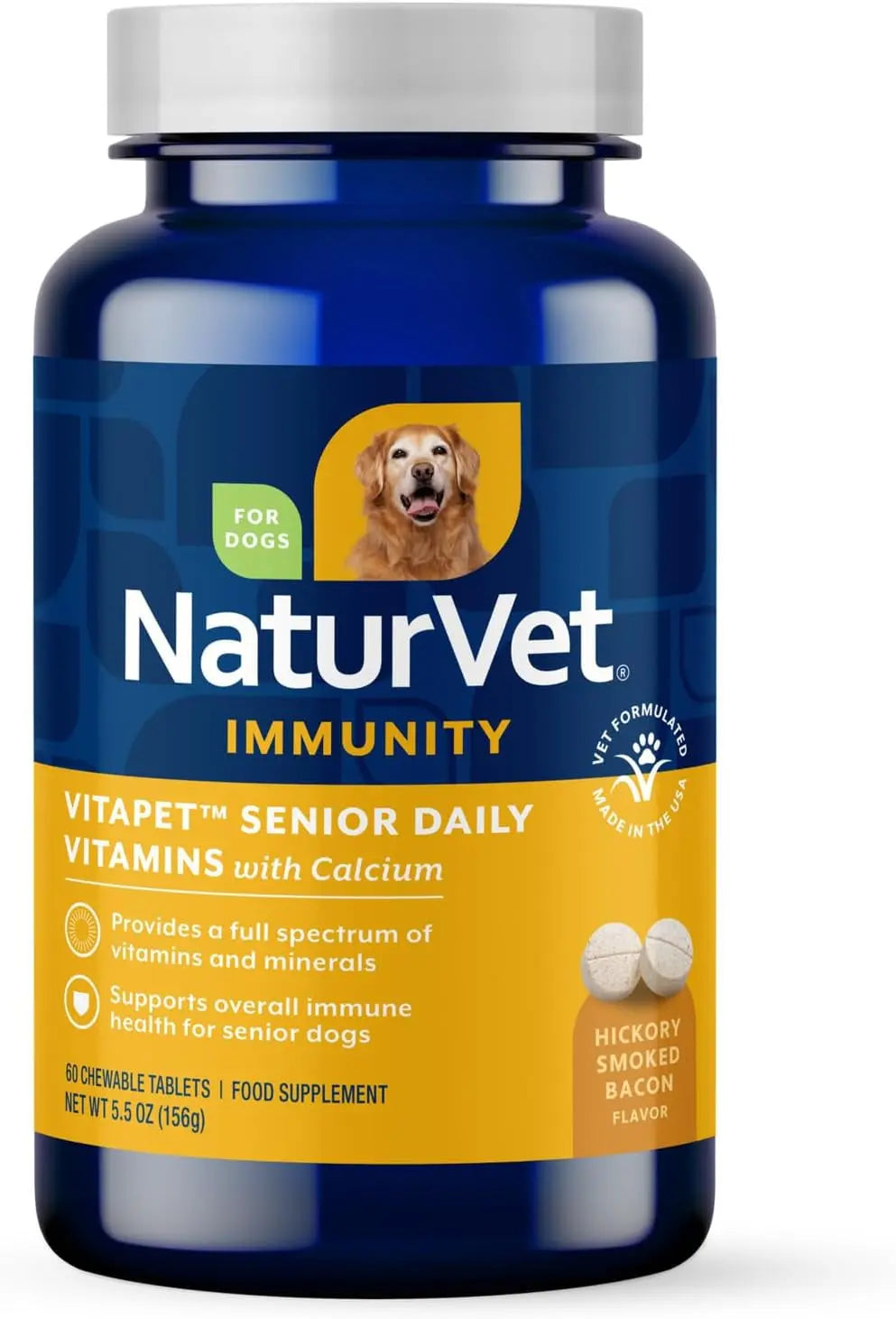 Senior Dog Multivitamin Glucosamine Joint Support NaturVet Soft Chews 120ct