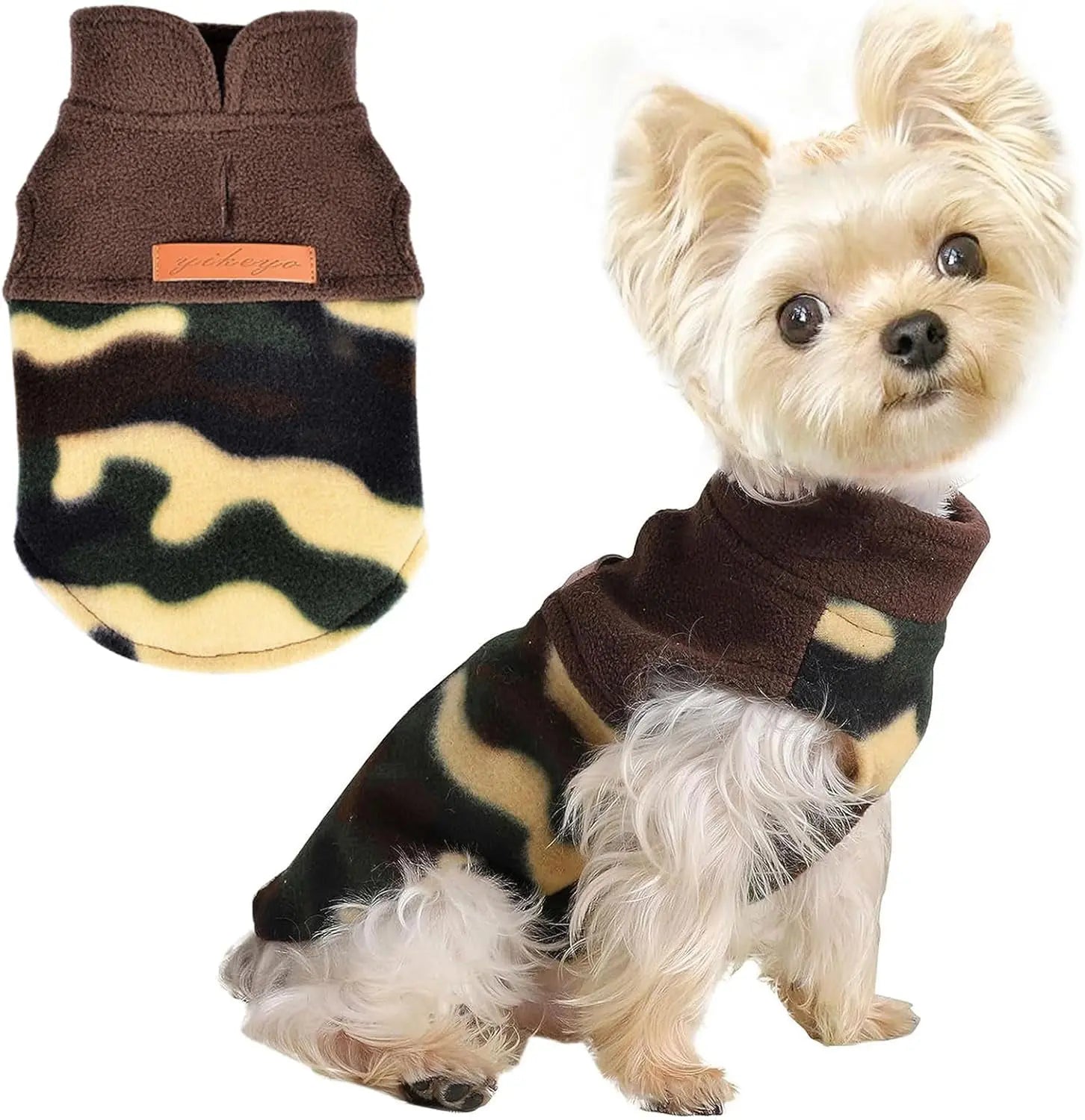 Small Dog Fleece Sweater Leopard Warm Puppy Pullover XS–L (7 color options) Camouflage