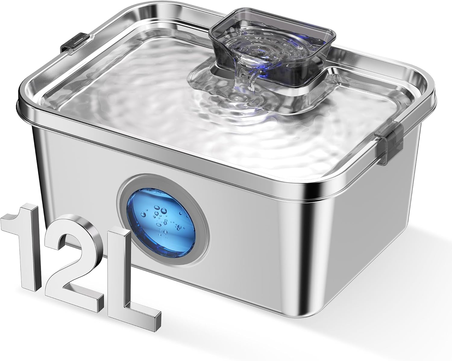 Stainless Steel 3 Gallon Pet Water Fountain Ultra Quiet Smart Pump Multi Pet 3 Gal Pet Fountain