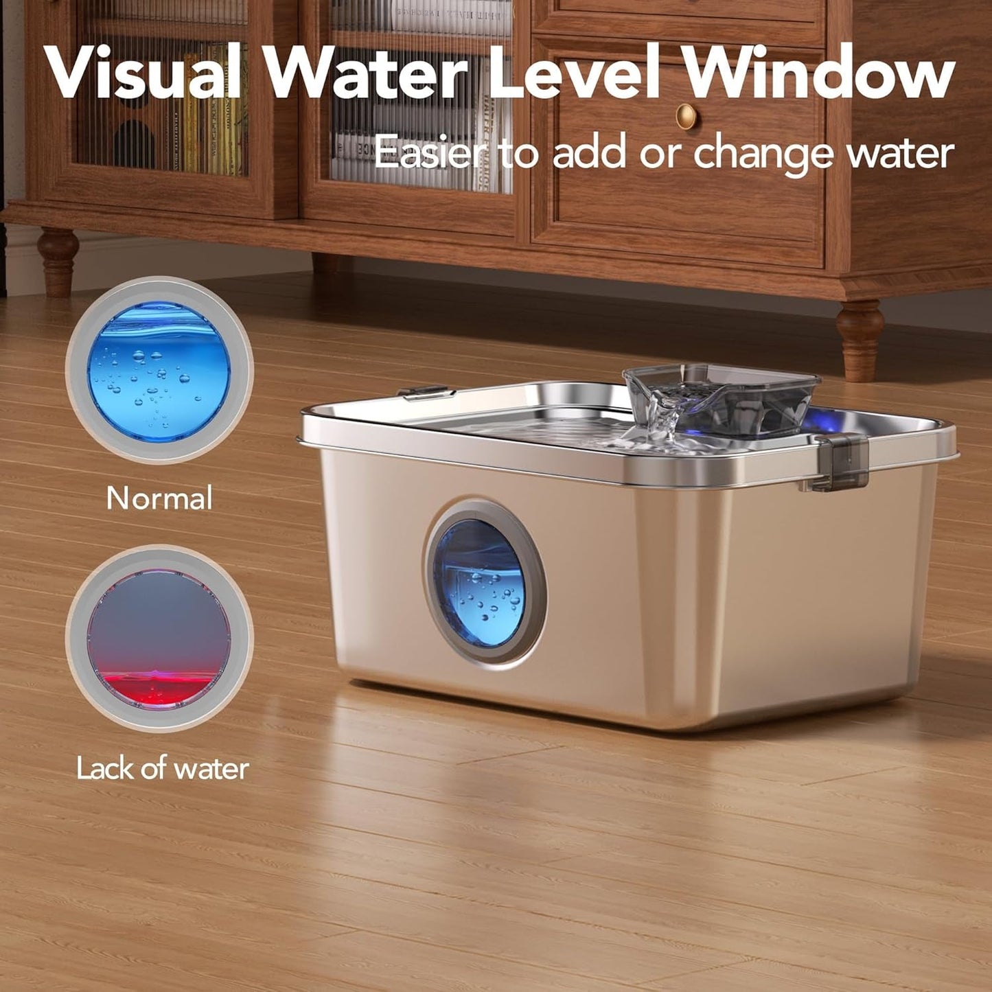 Stainless Steel 3 Gallon Pet Water Fountain Ultra Quiet Smart Pump Multi Pet