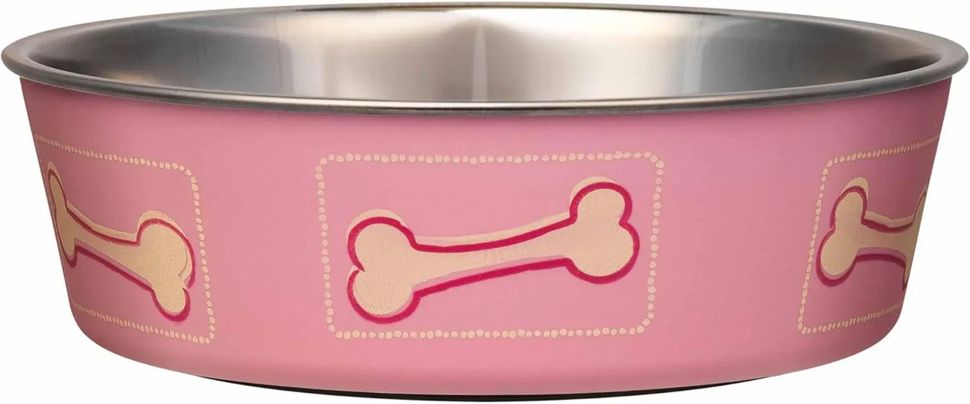 Stainless Steel Dog & Cat Bowl | Spill-Resistant Feeding Bowl (various colors) Coastal Pink