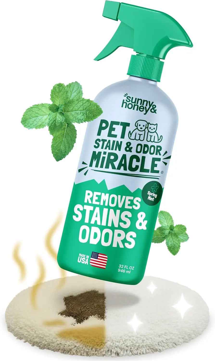 Pet Stain & Odor Remover Enzyme Cleaner Dog & Cat Urine Spray(Lavender & Mint)