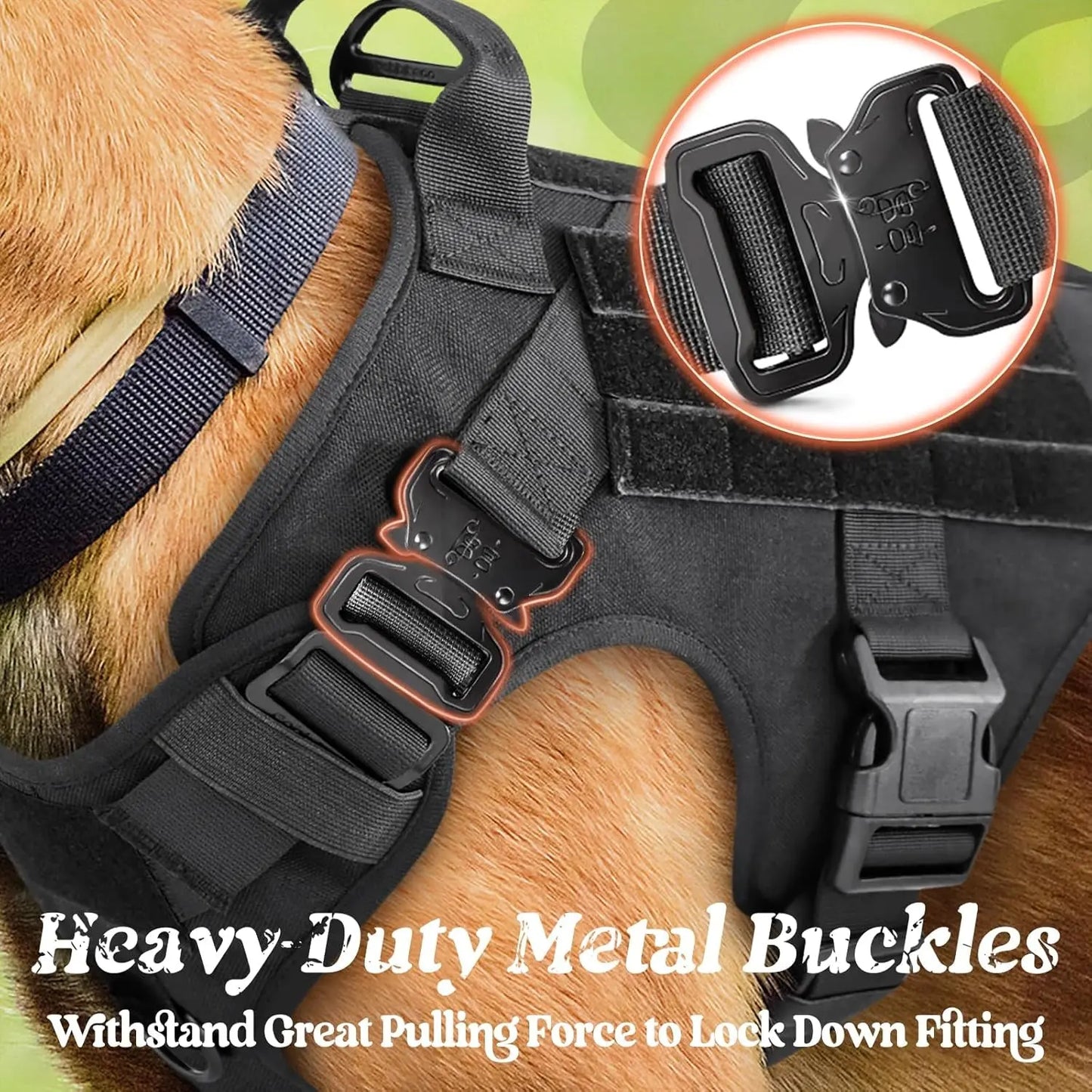 Tactical Dog Harness No Pull Heavy Duty Military Vest Large Adjustable