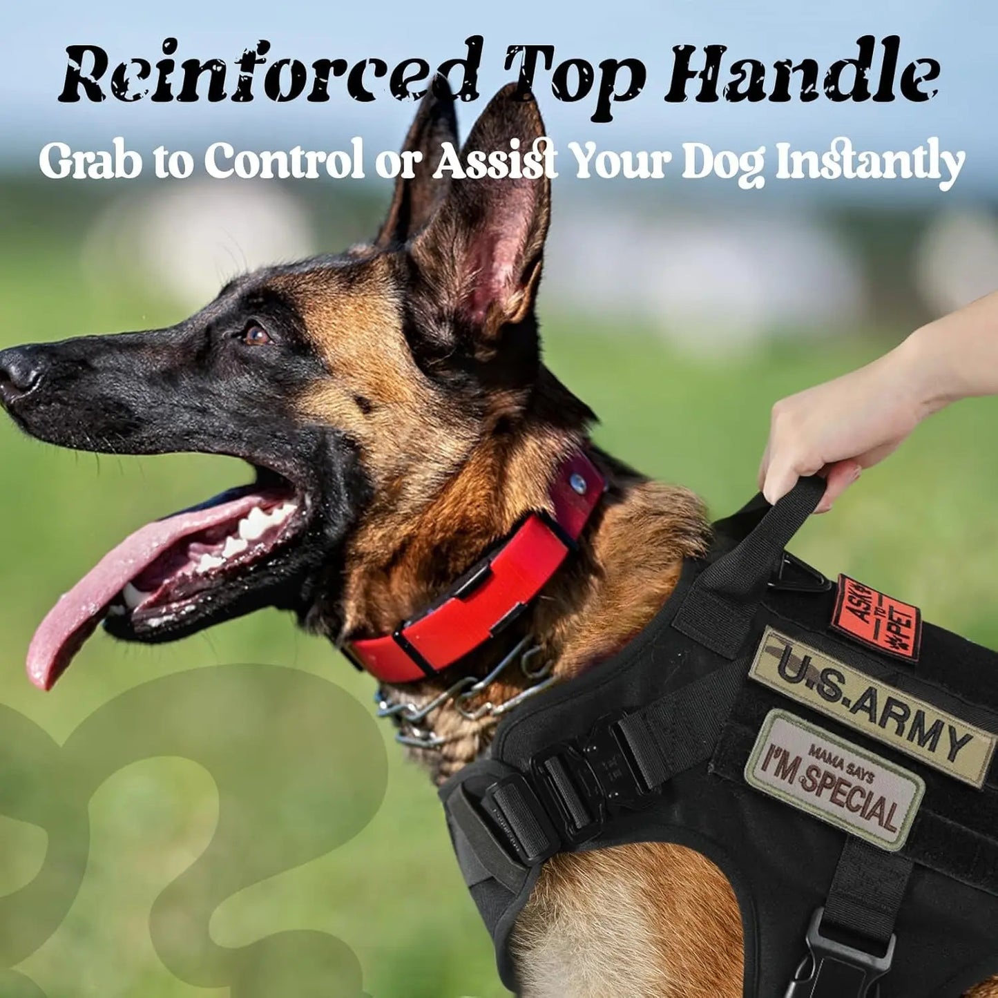 Tactical Dog Harness No Pull Heavy Duty Military Vest Large Adjustable