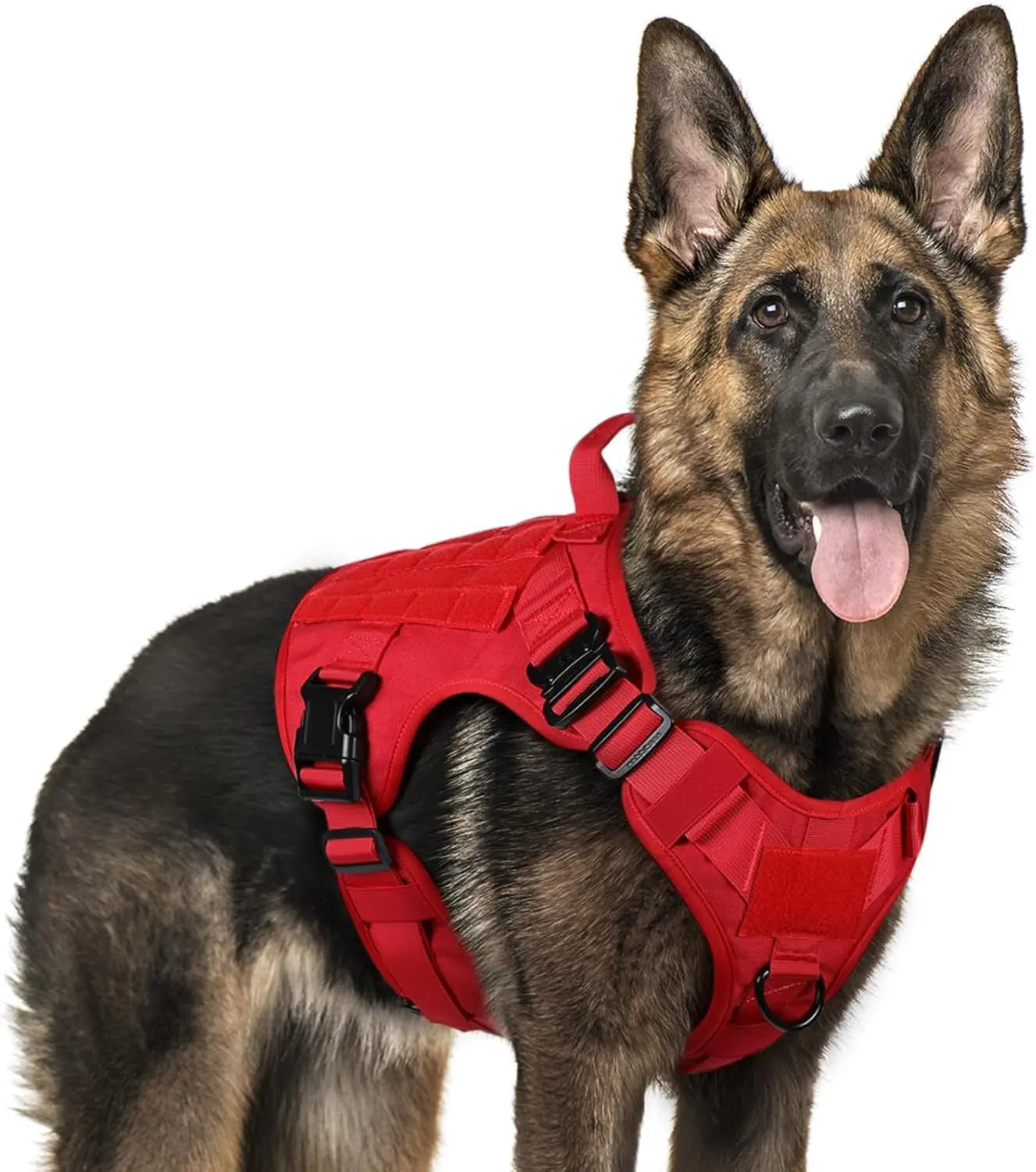 Tactical Dog Harness No Pull Heavy Duty Military Vest Large Adjustable Red X-Large