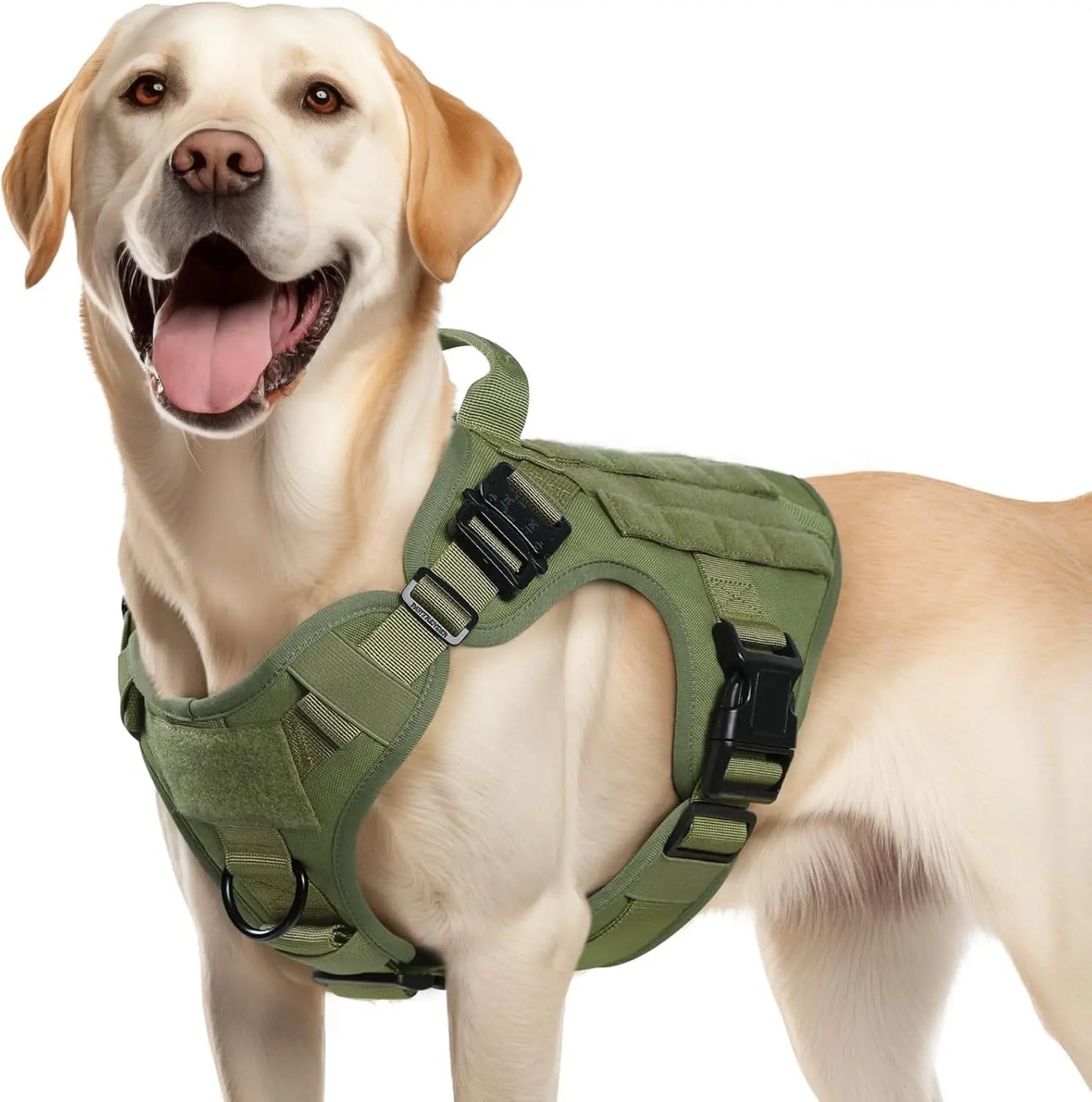 Tactical Dog Harness No Pull Heavy Duty Military Vest Large Adjustable Green Medium