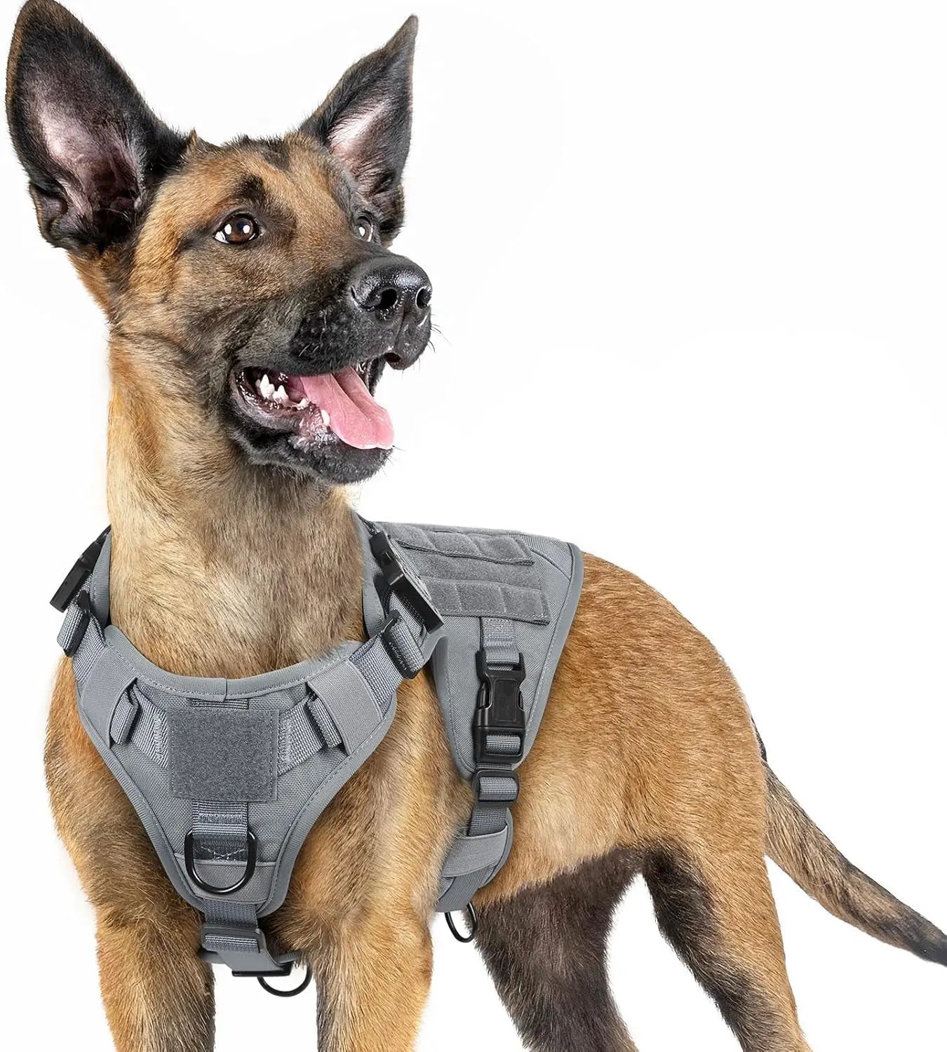 Tactical Dog Harness No Pull Heavy Duty Military Vest Large Adjustable Grey Small