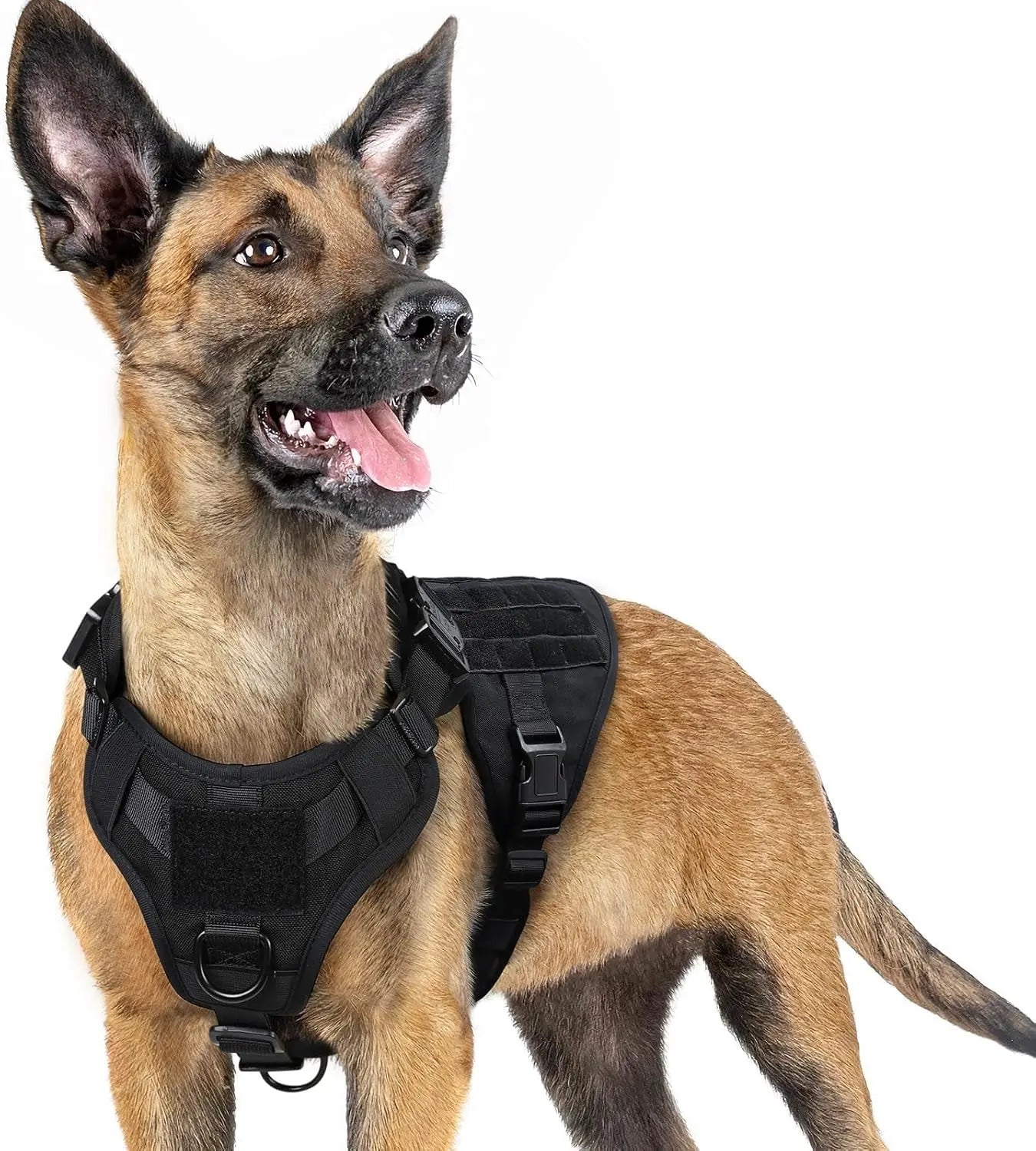 Tactical Dog Harness No Pull Heavy Duty Military Vest Large Adjustable Black Small