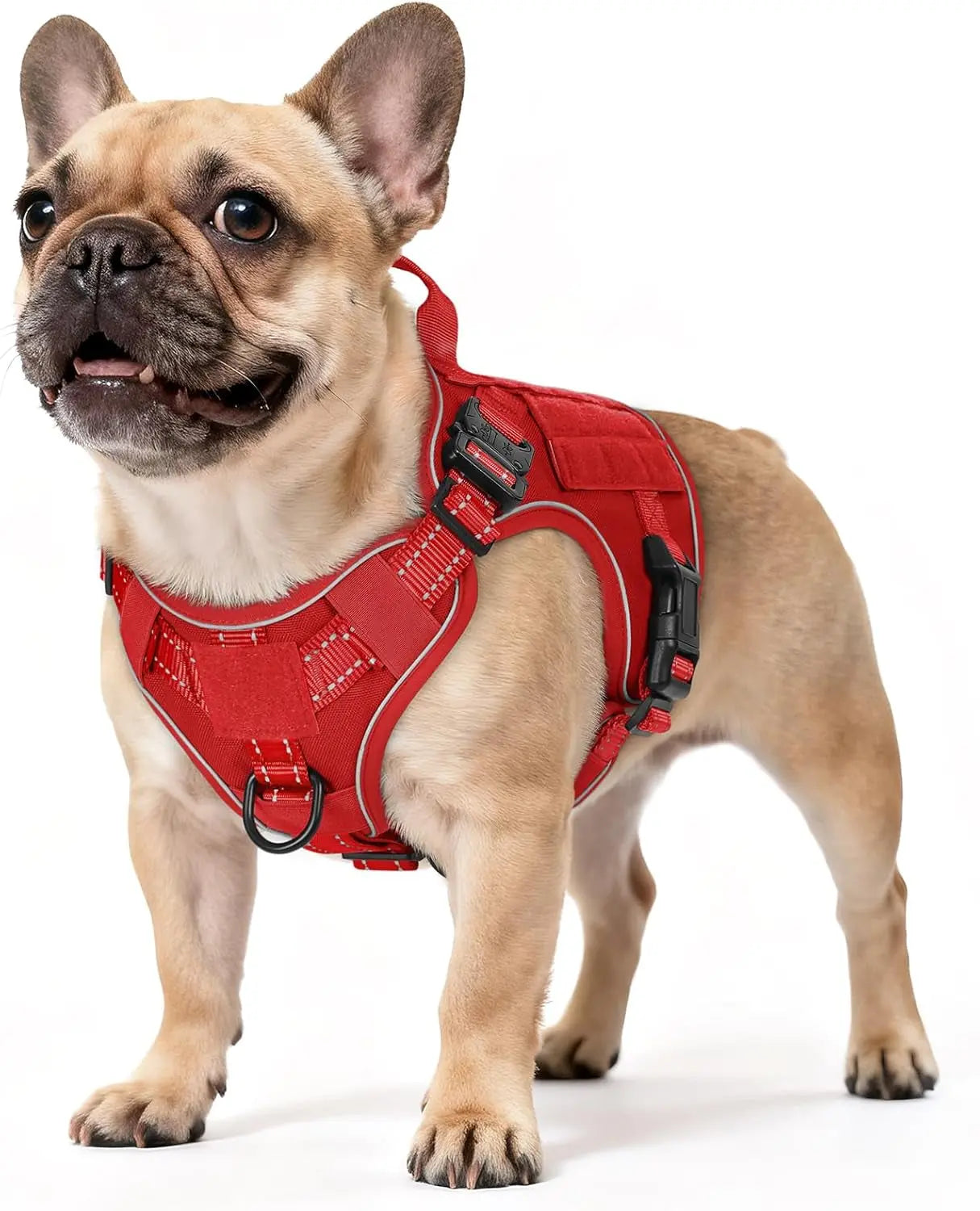 Tactical Dog Harness No Pull Heavy Duty Military Vest Large Adjustable Red Reflective Small