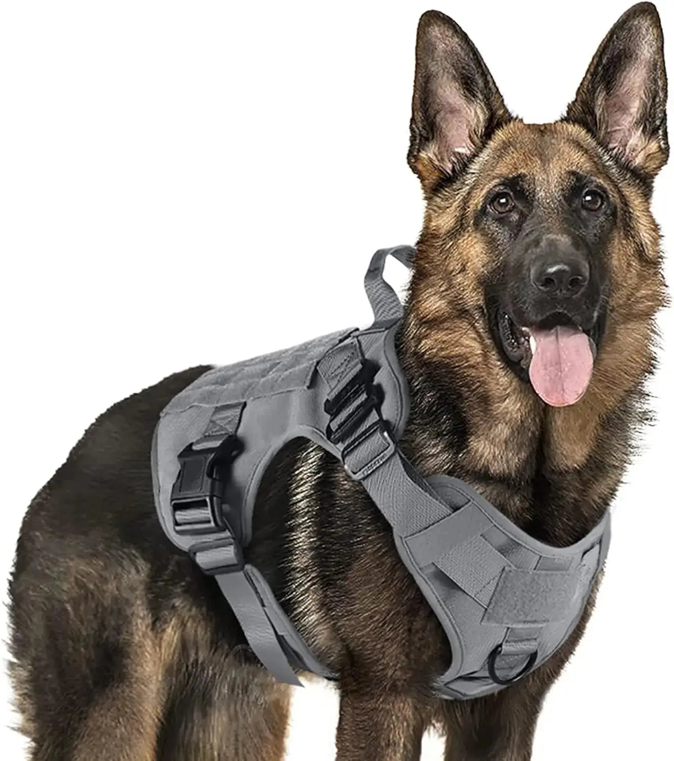 Tactical Dog Harness No Pull Heavy Duty Military Vest Large Adjustable Grey X-Large
