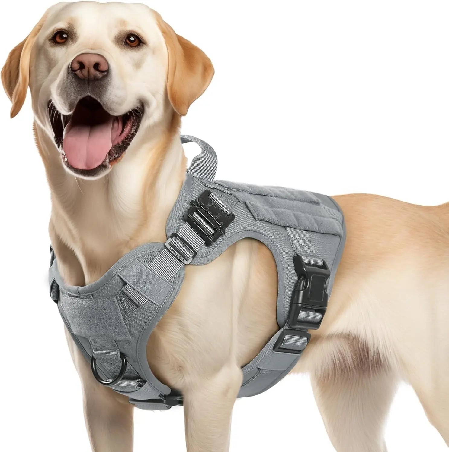 Tactical Dog Harness No Pull Heavy Duty Military Vest Large Adjustable Grey Medium