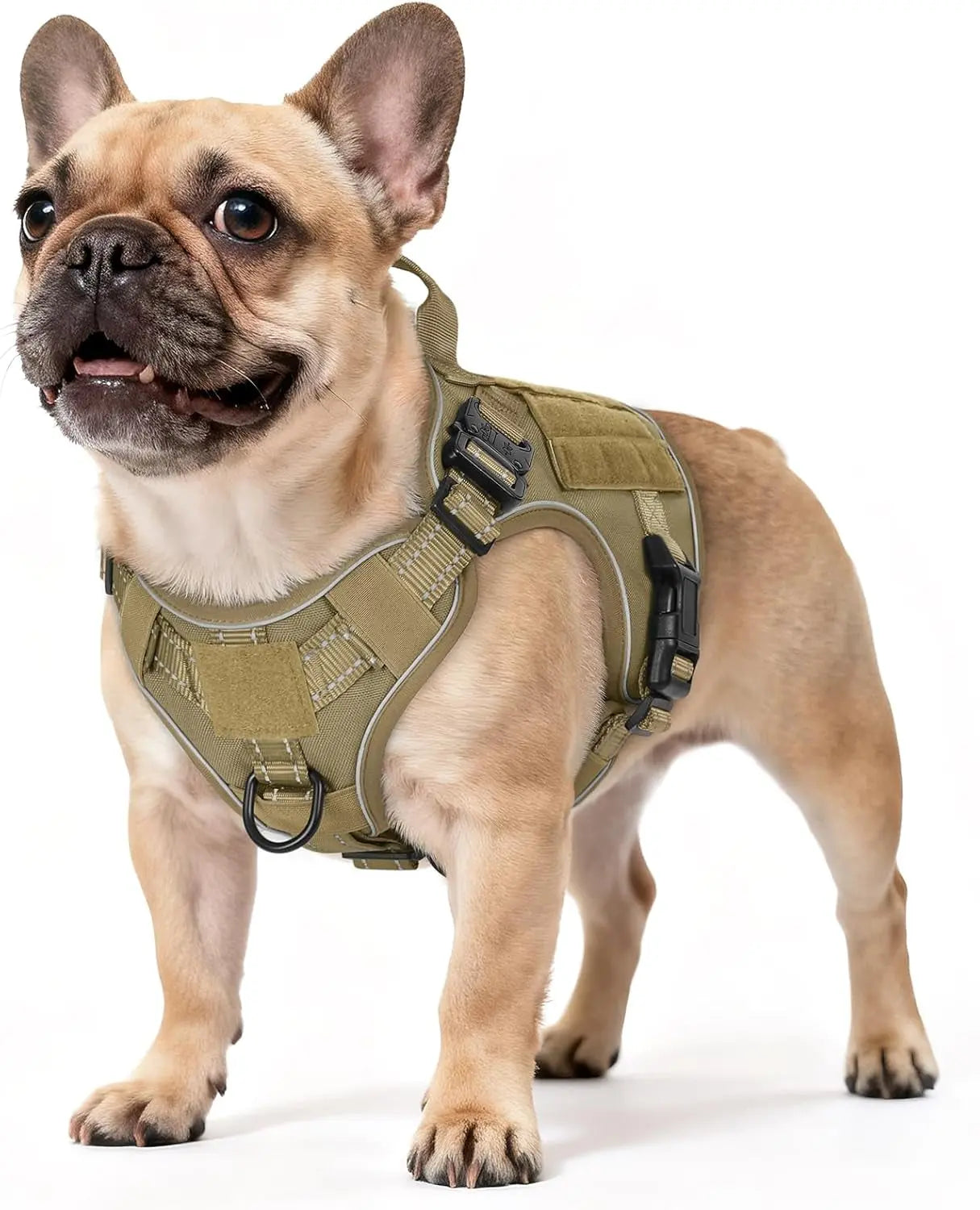 Tactical Dog Harness No Pull Heavy Duty Military Vest Large Adjustable Brown Reflective Small