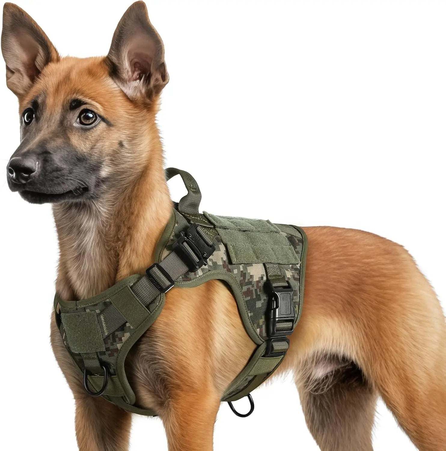 Tactical Dog Harness No Pull Heavy Duty Military Vest Large Adjustable Green Camo Small