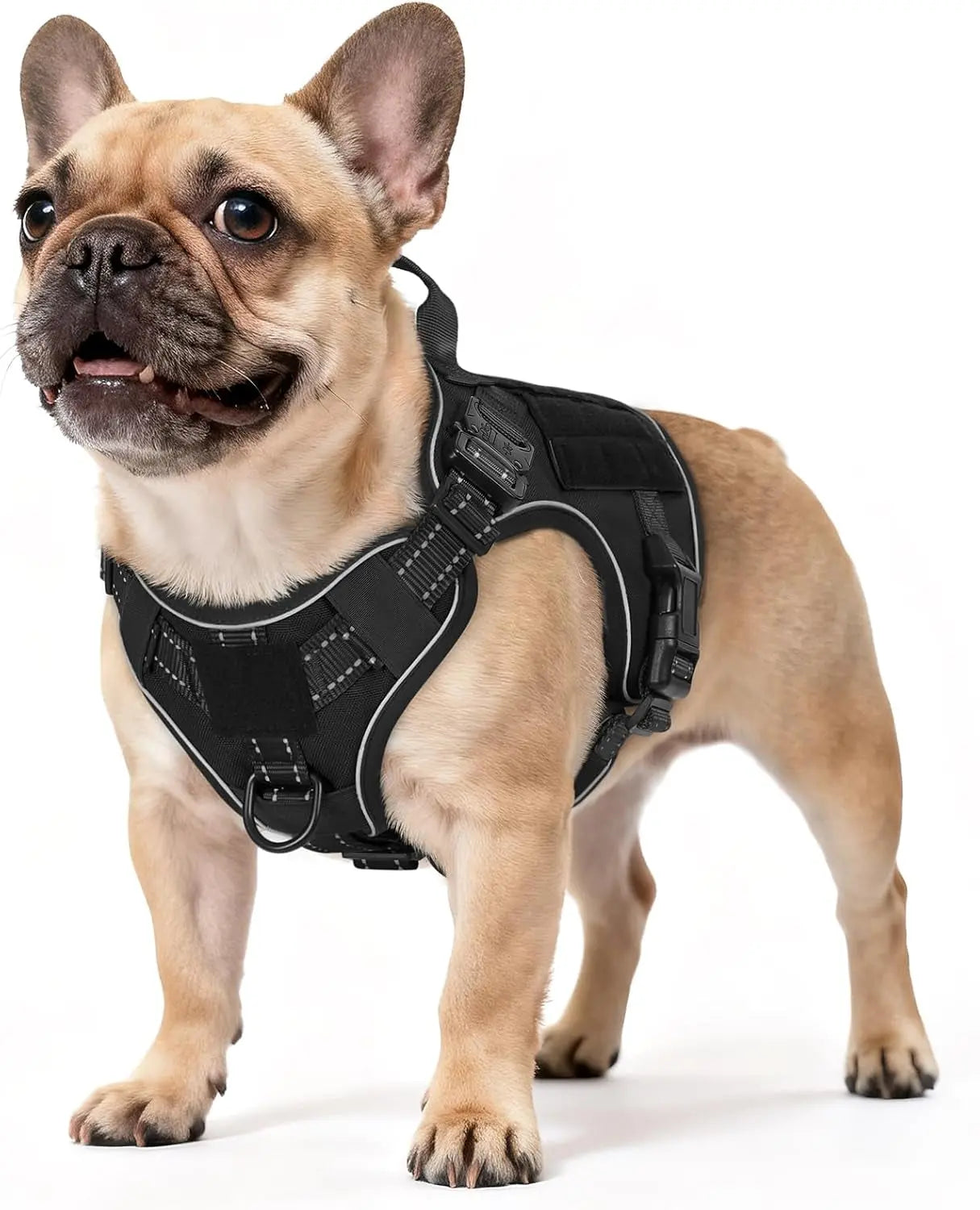 Tactical Dog Harness No Pull Heavy Duty Military Vest Large Adjustable Black Reflective Small