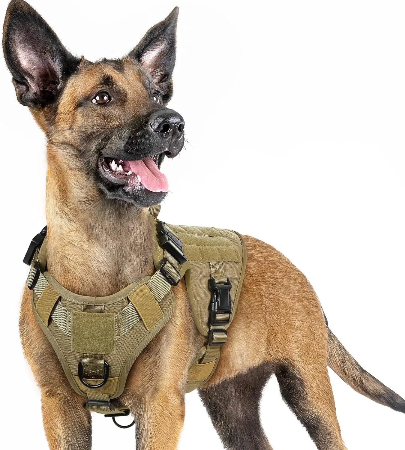 Tactical Dog Harness No Pull Heavy Duty Military Vest Large Adjustable Brown Small