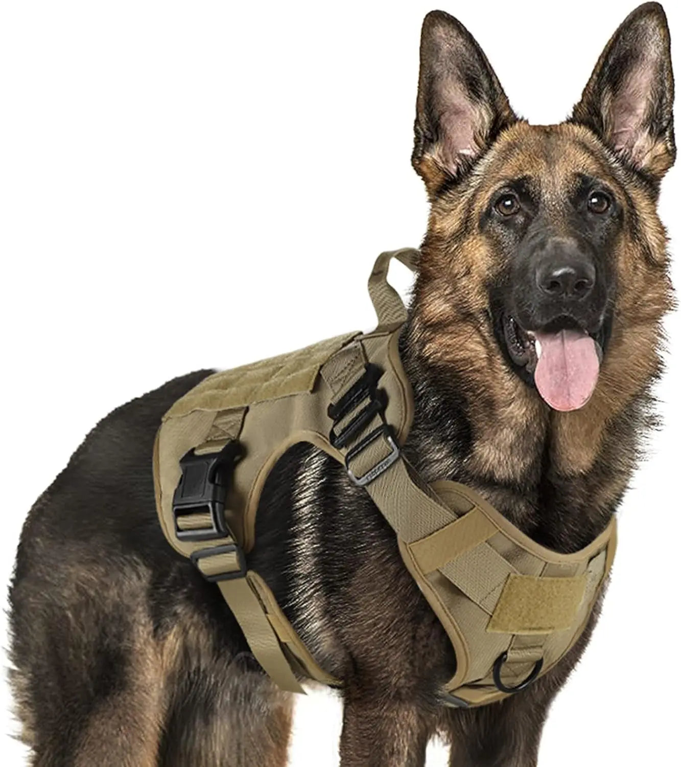 Tactical Dog Harness No Pull Heavy Duty Military Vest Large Adjustable Brown Large