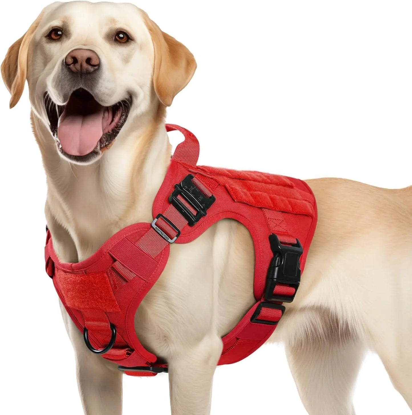 Tactical Dog Harness No Pull Heavy Duty Military Vest Large Adjustable Red Medium