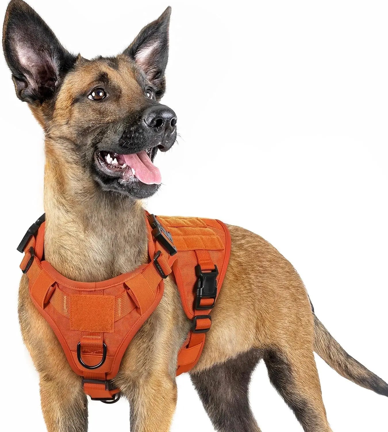 Tactical Dog Harness No Pull Heavy Duty Military Vest Large Adjustable Orange Small