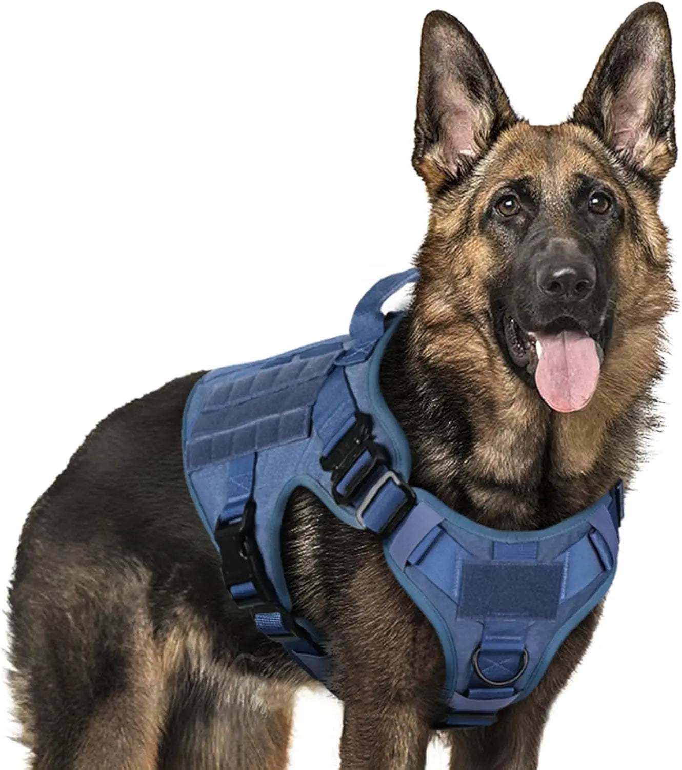 Tactical Dog Harness No Pull Heavy Duty Military Vest Large Adjustable Blue Large