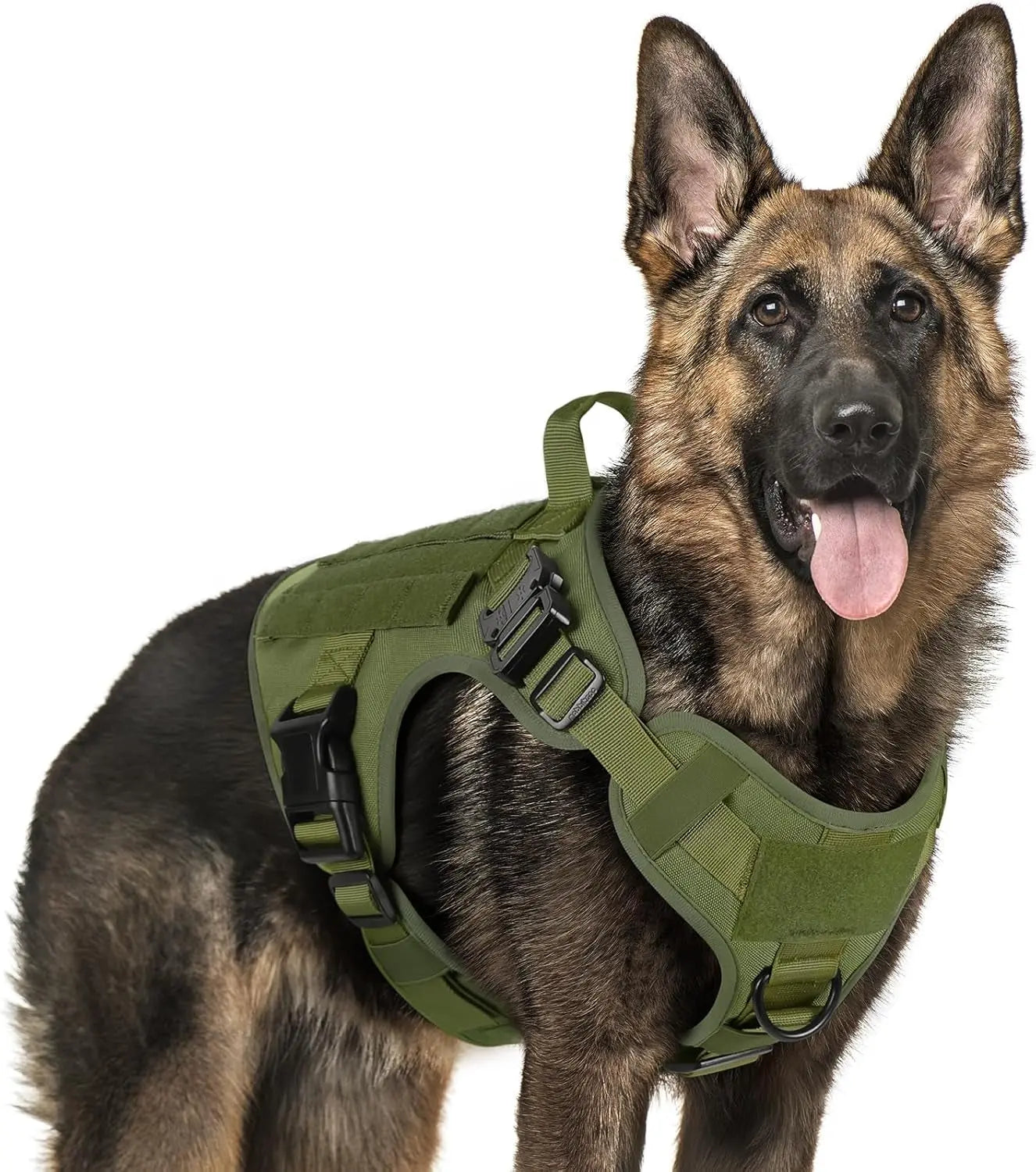 Tactical Dog Harness No Pull Heavy Duty Military Vest Large Adjustable Green X-Large